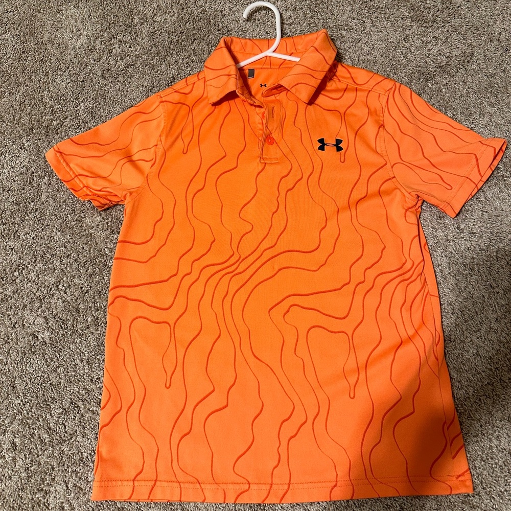 Youth Medium, Orange Under Armour Polo